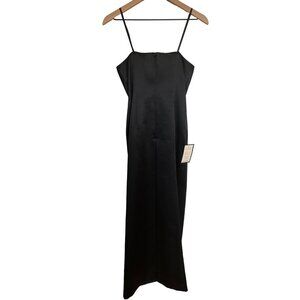 Ann Taylor Dress Women's 2 Black Maxi‎ Strapless Satin Full Length Gown Cocktail